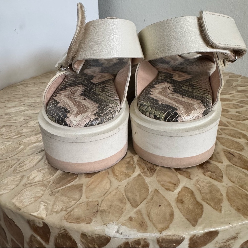 AGL Maya Criss cross Platform Leather Off White Sandals size 36.5 - Picture 8 of 10
